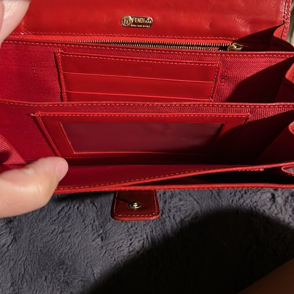 Authentic Fendi clutch WOC leopard red - Picture 11 of 17